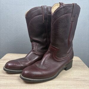 Pecos Bill Boots Mens Size 8B Oxford Red Leather Snip Toe Western Cowboy